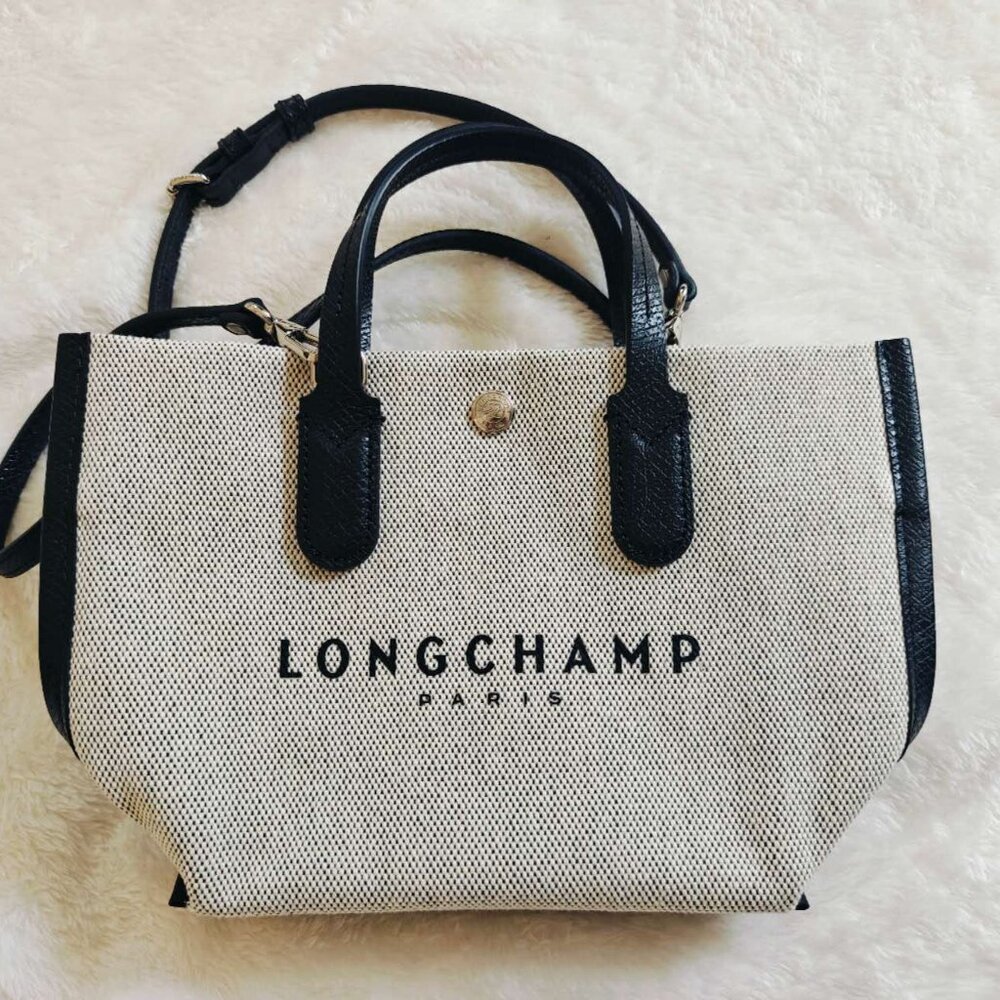 New LongChamp Essential XS Handbag Ecru Canvas Authentic - Picture 9 of 13